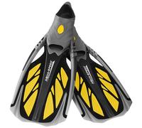 Aqua Speed Inox Pinne da Snorkeling | Pinne Nuoto | Light Diving Pinne per Le Vacanze | Pinne Pool | Piede Pieno Pinne | Grigio/Giallo | Taglia: 42/43