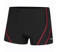 AQUA-SPEED® RYAN Uomo Calzoncini da bagno | Pantaloni di balneazione | S-XXXL | Moderna | Tessuto Revolutional Energy | Perfect Fit | UV-Protection | Resiste al cloro | Coulisse + Piccolo asciugamano in microfibra, Größen Badehosen:M, Colore:Nero e Rosso