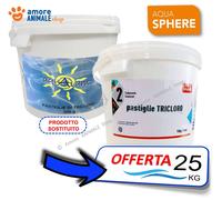 Aqua Sphere TRICLORO 90% Pastiglie → 25 kg Cloro Lento per Piscina