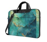 Aqua-Teal Gradient Gold Foil Venature Laptop Bag Laptop Case 15.6 Pollici Computer Borse Imbottito Sleeve Cover Per Donne Uomini