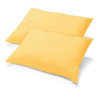 aqua-textil Classic Line - Federa per cuscino, set di 2 pezzi, 40 x 90 cm, colore giallo crema, in cotone, con cerniera, in jersey