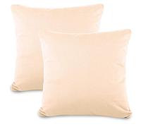 aqua-textil Classic Line - Federa per cuscino, set di 2 pezzi, 65 x 65 cm, in cotone, naturale, con cerniera, in jersey