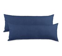 aqua-textil Classic Line Federa Set da 2 Cerniera Cotone 40 x 120 cm Blu Scuro