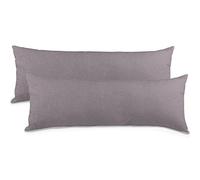 aqua-textil Classic Line Federa Set da 2 Cerniera Cotone 40 x 120 cm Grigio Scuro