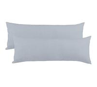 aqua-textil Classic Line Federa Set da 2 Cerniera Cotone 40 x 145 cm Grigio Argento