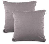 aqua-textil Classic Line Federa Set da 2 Cerniera Cotone 80 x 80 cm Grigio Scuro