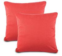 aqua-textil Classic Line - Set di 2 federe 40 x 60 cm, colore: Rosso ciliegia in cotone, federa per cuscino con cerniera in jersey