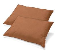aqua-textil Classic Line - Set di 2 federe per cuscino, 40 x 70 cm, colore: Marrone Cioccolato in cotone, con cerniera in jersey