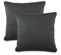 aqua-textil Classic Line - Set di 2 federe per cuscino, 40 x 70 cm, in cotone, colore: antracite
