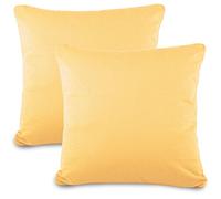 aqua-textil Classic Line - Set di 2 federe per cuscino, 60 x 60 cm, colore: giallo crema cotone