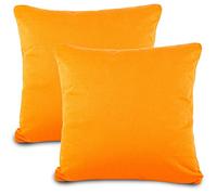aqua-textil Classic Line - Set di 2 federe per Cuscino, 80 x 80 cm, in Cotone, Colore Arancione