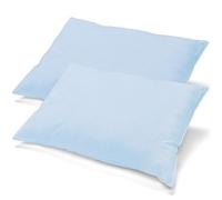 aqua-textil Classic Line - Set di 2 pezzi, 50 x 75 cm, colore: Blu Aqua in cotone, federa per cuscino con cerniera in jersey
