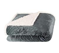 aqua-textil Coperta in finta pelliccia, 150 x 200 cm, colore: grigio e bianco