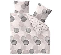 aqua-textil Trend - Biancheria da letto, 200 x 220 cm, 3 pezzi, in cotone, motivo a pois, colore: beige, bianco, grigio, antracite