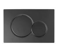 Aqua Uno ROND BLACK - Placca di comando per WC, placca con pulsante compatibile con Geberit Sigma, nero opaco, 24,6 x 16,4 cm, pulsante di scarico in ABS con doppia quantità di scarico, pulsante di