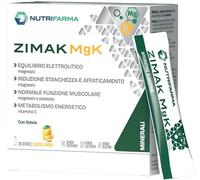 Nutrifarma Zimak MgK Integratore di sali minerali per stanchezza e affaticamento gusto limone, 20 stick