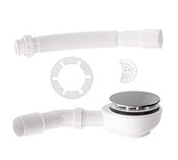 Aquabad set di scarico per piatto doccia 90 mm - con elegante copertura cromata, filtro e raccoglicapelli removibili, sistema antiodore, alta capacità di scarico di 37,2 L/min