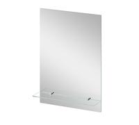 AQUABATOS Specchio da bagno con ripiano, senza luce, illuminazione 50 x 70 cm, specchio da parete senza cornice, specchio da bagno, specchio da appendere, rettangolare in vetro