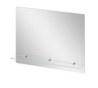 AQUABATOS Specchio da bagno con ripiano, senza luce, illuminazione 80 x 60 cm, specchio da parete senza cornice, specchio da bagno, specchio da appendere, rettangolare in vetro