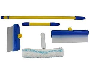 AquaBLADE Set No. 2 - 1x Minore e grande Spazzolone con Canale e esterno Serbatoio di recupero acqua, 1x Einwascher, 1x Manico, 1x Asta telescopica - Novità mondiale - famoso dal TV