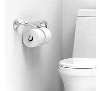 AquaChase Grab Bar with Integrated Toilet Paper Holder for 2 Mega Rolls (Kitchen Paper Towel Holder or Bathroom Towel Bar), 16in Stud Mount, 250lbs Weight Support, Rustproof (Right, Brushed Nickel)
