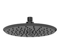 AquaCraft - Soffione doccia a pioggia, 225 mm, rotonda, colore nero opaco, 9 l/min I Easy-to-clean, in ABS, girevole, elegante soffione doccia con attacco standard