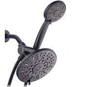 AquaDance Combinazione di precipitazioni a 3 vie ad alta pressione da 17,8 cm in bronzo lucidato ad olio con tubo extra lungo da 182,9 cm - Goditi il lussuoso soffione a pioggia a 6 impostazioni e la