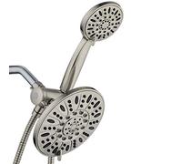 AquaDance Combinazione di precipitazioni a 3 vie ad alta pressione in nichel spazzolato da 17,8 cm, con tubo extra lungo da 182,9 cm, goditi il lussuoso soffione a pioggia a 6 impostazioni e la doccia