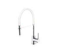 AQUAE T190189 Rubinetto lavello Cucina Zac - Miscelatore a Bocca Alta Estraibile - Bianco