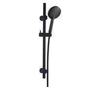 AQUAE T192009 - Saliscendi nero con doccia, supporto regolabile, funzione Self Cleaning anti calcare