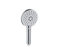AQUAE T192018 - Doccia tre getti, pulsante cambio getto, diametro 12 cm in abs, finitura cromata-bianca, funzione anticalcare