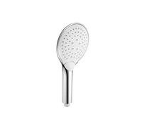 AQUAE T192022 - Doccia 3 getti, pulsante integrato cambio getto, diametro 12 cm in abs, finitura cromata-bianca, funzione anticalcare