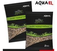 Aquael 2 x 2 kg Aqua Decoris Ghiaia Naturale Multicolore 1,4-2 mm