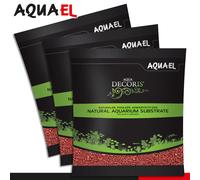 Aquael 3 x 1 KG Aqua Decoris Ghiaia di Quarzo Rosso 2 - 3 MM Aquariensubstrat