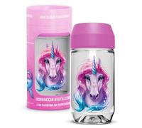 Aquafigure, Borraccia Riutilizzabile, Senza BPA, Borraccia e Figurina 3D Lavabili in Lavastoviglie, Personalizzabile con Figurine 3D Tematiche (Emoji, Dinosauri e altro) - Capacità 330 ml, Colore Rosa