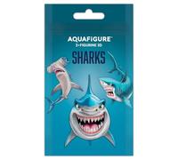 Aquafigure Shark, Set con 3 Figurine 3D intercambiabili, Tema Squali, Inserti in PET sicuri per alimenti, lavabili in lavastoviglie, Compatibili con Borracce riutilizzabili Aquafigure 330ml