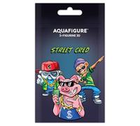 Aquafigure StreetCred, Set con 3 Figurine 3D intercambiabili, Inserti in PET sicuri per alimenti, lavabili in lavastoviglie, Compatibili con Borracce riutilizzabili Aquafigure 330ml