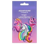 Aquafigure Unicorns, Set con 3 Figurine 3D intercambiabili, Tema Unicorni, Inserti in PET sicuri per alimenti, lavabili in lavastoviglie, Compatibili con Borracce riutilizzabili Aquafigure 330ml