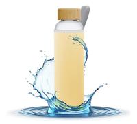 Aquafloow Borraccia in Vetro con Custodia 700 ml in Neoprene, Borosilicato Trasparente con Coperchio Protettivo e Tappo a Vite | Ideale per Lavoro, Scuola, Fitnes
