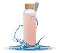 Aquafloow Borraccia in Vetro con Custodia 700 ml in Neoprene, Borosilicato Trasparente con Coperchio Protettivo e Tappo a Vite | Ideale per Lavoro, Scuola, Fitnes