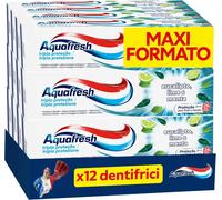 Aquafresh Dentifricio Tripla Protezione, Gusto Eucalipto Lime, 12x75ml