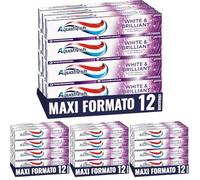 Aquafresh Dentifricio White & Brilliant, denti visibilmente più bianchi in 7 giorni, Smalto Forte, Gengive Sane, Alito Fresco, Scudo Anti-Macchie, pacco da 48 x 75ml