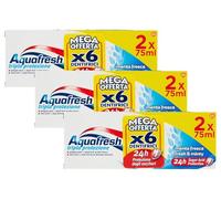 Aquafresh Tripla Protezione, Dentifricio 3 in 1 per tutta la Famiglia, Denti Forti, Gengive Sane, Alito Fresco, Sapore Menta Fresca, Maxi Pacco 6 Dentifrici x75ml - 450ml (Confezione da 3)