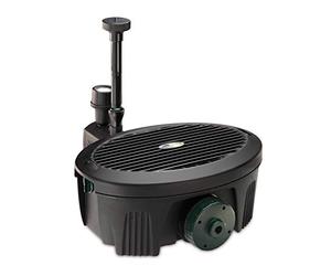 Aquagarden Inpond 2000, pompa per laghetto e acqua, filtro, chiarificatore UV, faretto LED e fontana, soluzione completa per un laghetto pulito, limpido e bello, per laghetti fino a 2000 litri, nero