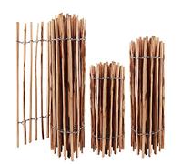 Aquagart Recinzione a bastoncini, altezza 50 cm - 120 cm di altezza, distanza tra i listelli 3 - 5 cm, recinzione in legno di nocciola, durevole e resistente, con crampi (nocciola 100 cm, 15 m)
