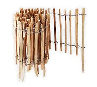 Aquagart Recinzione a bastoncini, distanza tra i listelli di 4-6 cm, perfetta come recinzione per aiuole e aiuole o sentieri, recinzione in legno durevole (20 m x 60 cm)