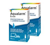 AQUALARM | Collirio Schermo | Occhi Secchi e Affaticamento Visivo | Protezione UV e Luce Blu | Azione Idratante Lubrificante e Antiossidante | Dai 3 Anni e Donne in Gravidanza | Confezione da 2 x 10ml