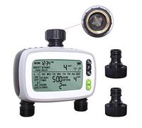 Aqualin Computer Centralina Irrigazione 2 Vie, Timer Automatico/Manuale, Controllo dell'irrigazione con FSTN 9,6 x 5,2 cm, Grande Schermo LCD per Piante da giardin