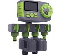 Aqualin Selettore Programmatore Acqua a 4 Vie con 2 valvole, Grigio e Verde