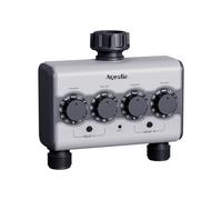 Aqualin Timer dell'acqua a doppia uscita con ingresso in ottone, timer programmabile per rubinetto per giardino con funzione di ritardo e porta sensore pioggia, sistema di irrigazione automatico per